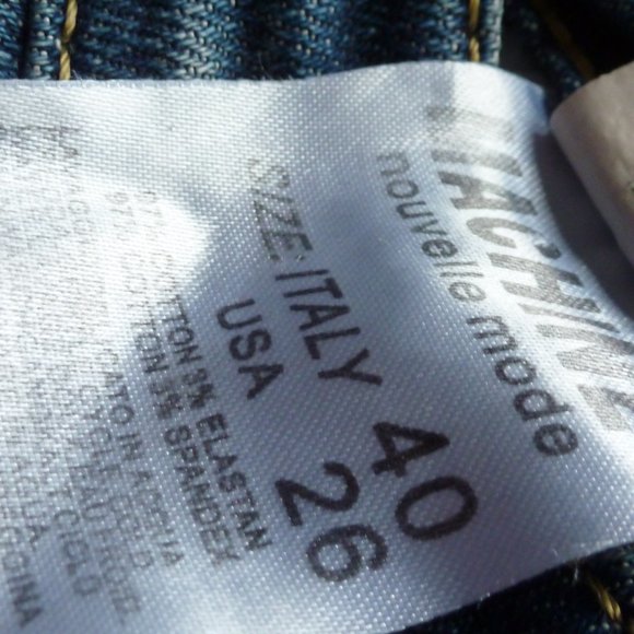 Sale - Machine Brand Sexy Blue Distressed Stretch Jeans Sz 26 - Picture 8 of 8